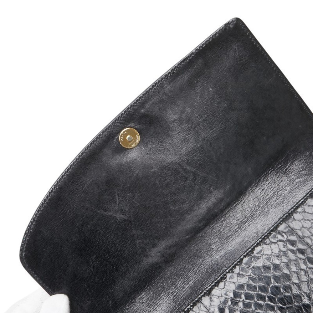 Gucci Python Shoulder Bag Black Leather - image 4